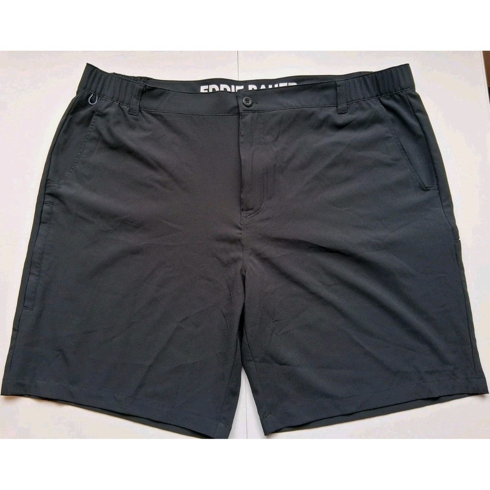 Eddie Bauer Men's XXL 4-Way Stretch Lightweight Flex Waist Tech Black Short